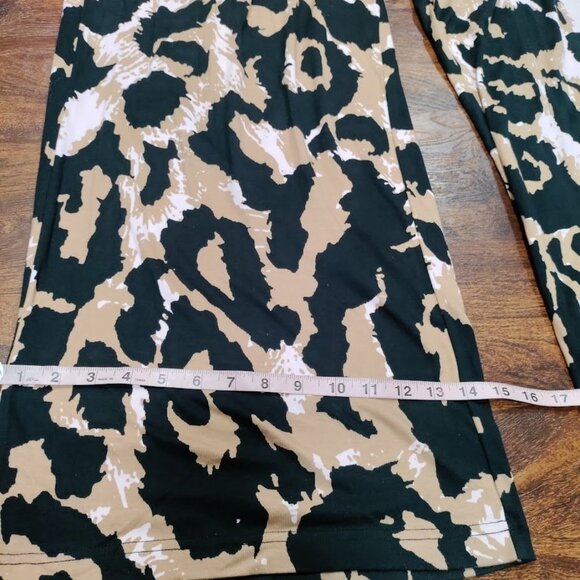 Diane Von Furstenberg Stylish Leopard Print Halter Neutral Jumpsuit Size Large - Picture 14 of 14